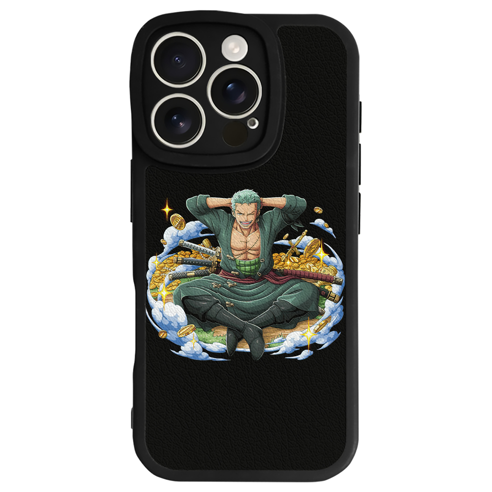 （画像用） ワンピース ロロノア・ゾロ ONE PIECE Roronoa Zoro 【iPhone 16シリーズ対応】シリコンスマホケース（レザー調） 材質：シリコン